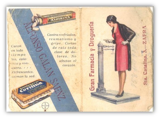 Tarjeta-de-peso-farmacia-Galán.-Colección-del-autor.-1930.